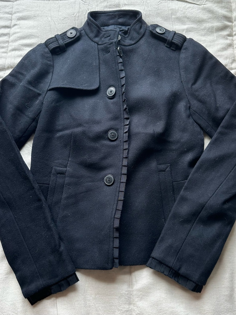 GAP Black Military-Style Pea Coat
